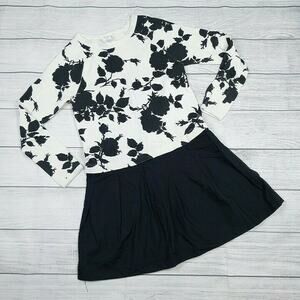 12 Crewcuts Black & White Floral Dress